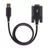 StarTech.com 2 m USB – nollamodeemi-sarja-adapterikaapeli, COM-säilytys, FTDI, USB-A – DB9 RS232, vaihdettavat DB9-ruuvit/mutterit, Windows/macOS/Linux