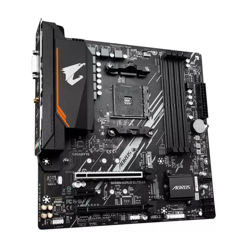 Emolevy GIGABYTE B550M AORUS ELITE AX, AMD B550, kanta AM4, Micro ATX