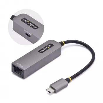 StarTech.com 2.5GbE USB-C – Ethernet-adapteri, 100W PD läpivienti, NBASE-T NIC, USB 3.0 Type-C 2.5/1G moninopeusverkko, Thunderbolt-yhteensopiva, Windows & Mac