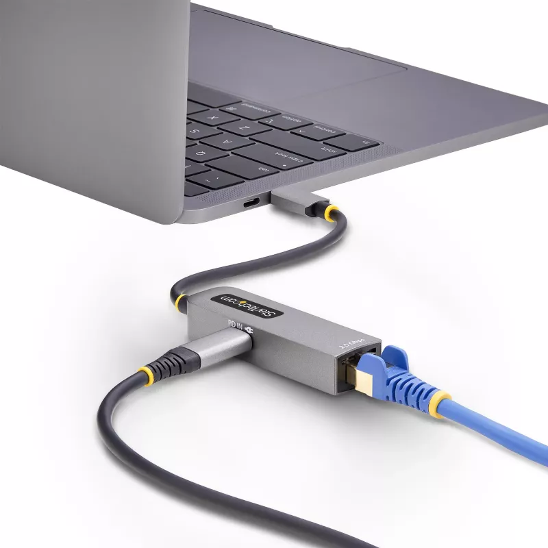 StarTech.com 2.5GbE USB-C – Ethernet-adapteri, 100W PD läpivienti, NBASE-T NIC, USB 3.0 Type-C 2.5/1G moninopeusverkko, Thunderbolt-yhteensopiva, Windows & Mac