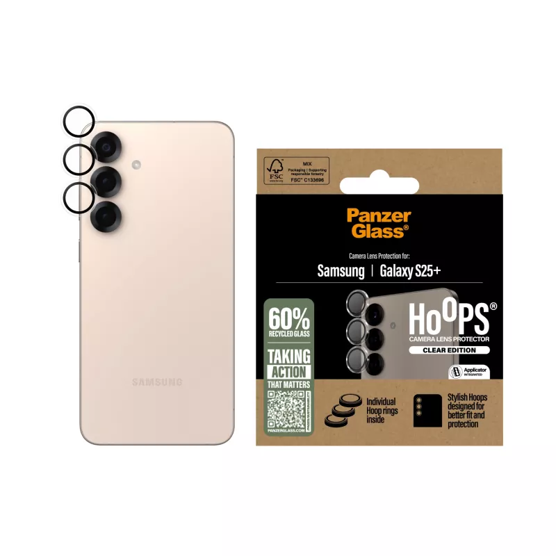 PanzerGlass ® Hoops® kameraobjektiivin suojus läpinäkyvä Samsung Galaxy S25+
