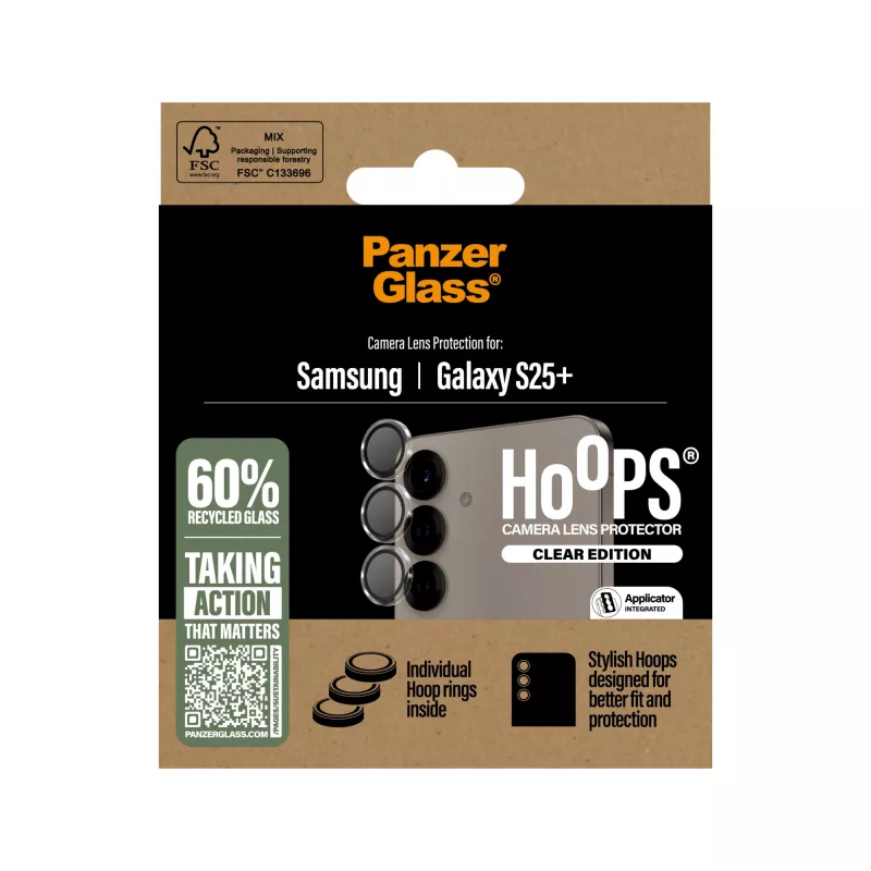 PanzerGlass ® Hoops® kameraobjektiivin suojus läpinäkyvä Samsung Galaxy S25+