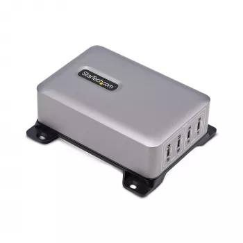 StarTech.com 4-porttinen monilaitteinen USB-C-laturi, 240W kokonaisteho, yksittäinen portti 140W EPR, PD 3.1, ruuvilukittavat portit, neuvotteluhuoneet, kiinnike sis. pintakiinnitykseen