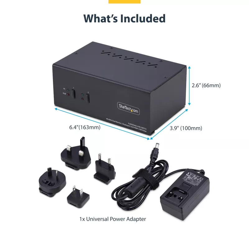 StarTech.com P2ADDH462-KVM-SWITCH KVM-kytkin musta