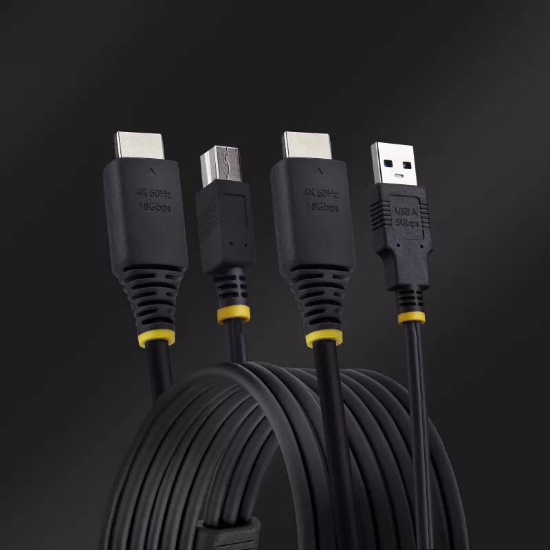 StarTech.com 10ft (3m) HDMI- ja USB-5Gbit/s-KVM-kaapeli, 4K 60Hz, HDMI-2.0- ja USB-yhdistelmäkaapeli KVM-kytkimille