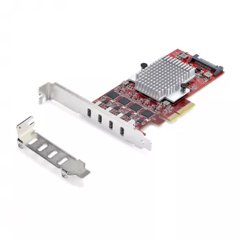 StarTech.com 4-porttinen USB Type-C PCIe -kortti, USB 3.2 10Gbps, USB-C PCI Express -laajennuskortti, 4x riippumaton USB-ohjain, Windows/Linux/macOS, TAA-yhteensopiva