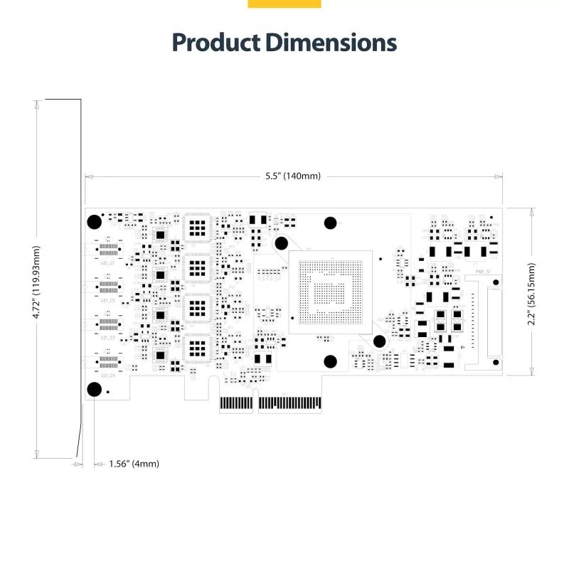 StarTech.com 4-porttinen USB Type-C PCIe -kortti, USB 3.2 10Gbps, USB-C PCI Express -laajennuskortti, 4x riippumaton USB-ohjain, Windows/Linux/macOS, TAA-yhteensopiva