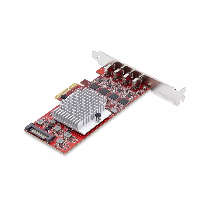 StarTech.com 4-porttinen USB Type-C PCIe -kortti, USB 3.2 10Gbps, USB-C PCI Express -laajennuskortti, 4x riippumaton USB-ohjain, Windows/Linux/macOS, TAA-yhteensopiva