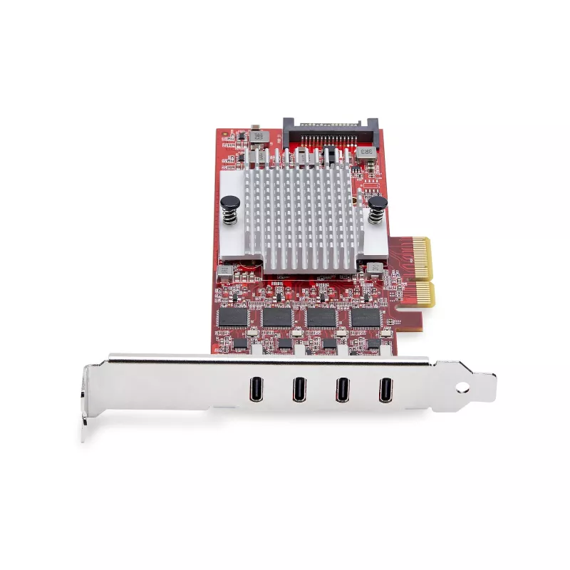 StarTech.com 4-porttinen USB Type-C PCIe -kortti, USB 3.2 10Gbps, USB-C PCI Express -laajennuskortti, 4x riippumaton USB-ohjain, Windows/Linux/macOS, TAA-yhteensopiva