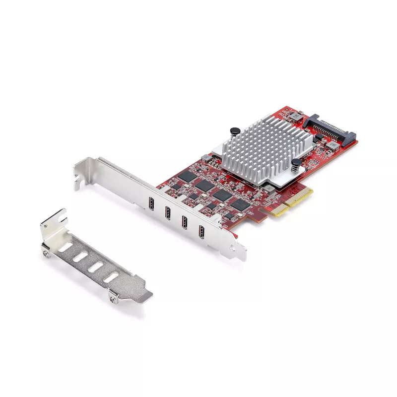 StarTech.com 4-porttinen USB Type-C PCIe -kortti, USB 3.2 10Gbps, USB-C PCI Express -laajennuskortti, 4x riippumaton USB-ohjain, Windows/Linux/macOS, TAA-yhteensopiva