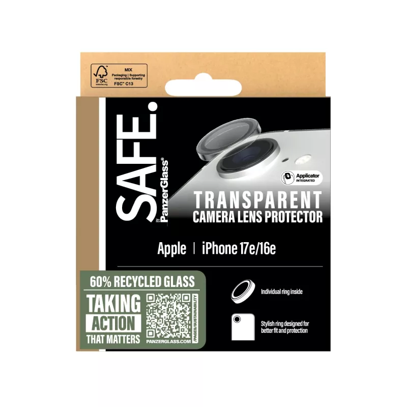 PanzerGlass SAFE. by ® kameran linssinsuojus läpinäkyvä iPhone 17e | 16e