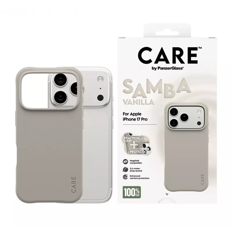 Suojakotelo PanzerGlass CARE by muodikas kotelo Samba Vanilla MagSafe iPhone 17 Pro