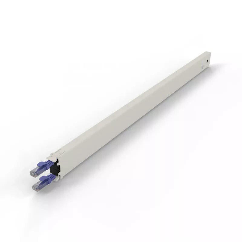 PATCHBOX patchbox.one CONE30UTPVI sisäänvedettävä kytkentäkaapelikasetti, 30RU, Cat6a, UTP, violetti