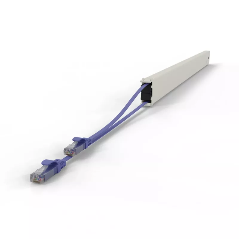 PATCHBOX patchbox.one CONE46UTPVI sisäänvedettävä kytkentäkaapelikasetti, 46RU, Cat6a, UTP, violetti