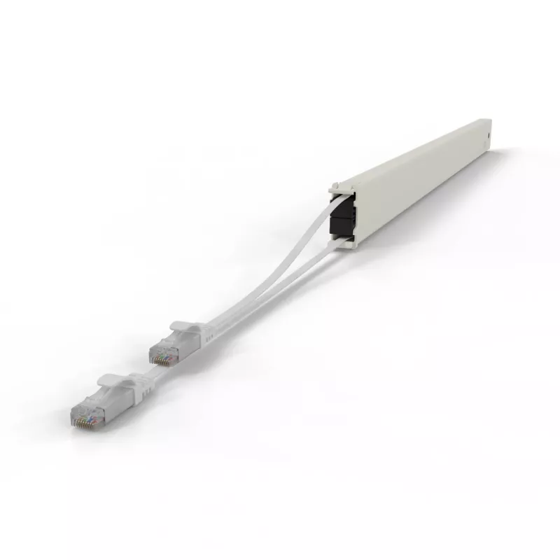 PATCHBOX patchbox.one CONE46UTPWH sisäänvedettävä kytkentäkaapelikasetti, 46RU, Cat6a, UTP, valkoinen