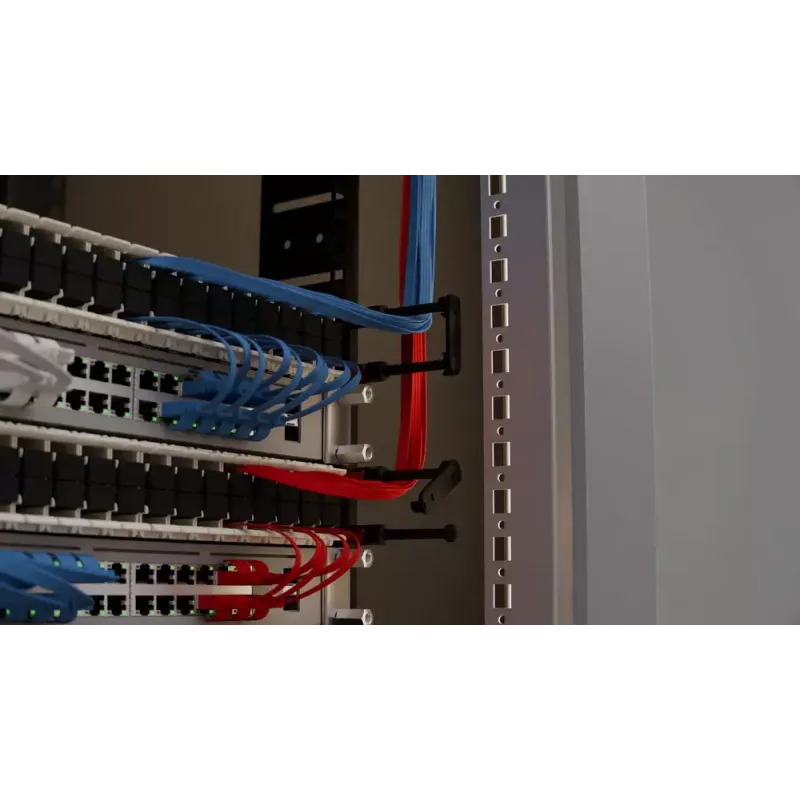 Kaapelinhallintapaneeli PATCHBOX Patchcatch Solo 24 kpl:n pakkaus musta punainen