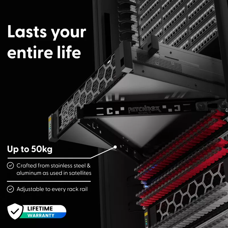 Asennustyökalu PATCHBOX PBXEXE2 musta alumiini ruostumaton teräs 48,3 cm