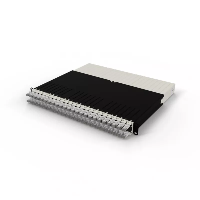 PATCHBOX .one PONEX8STPWH 8RU Cat6a U/FTP sisäänvedettävä kytkentäkaapelijärjestelmä, 0,8 m, RJ-45, 10 Gbit/s, PoE, 24 kasettia, valkoinen