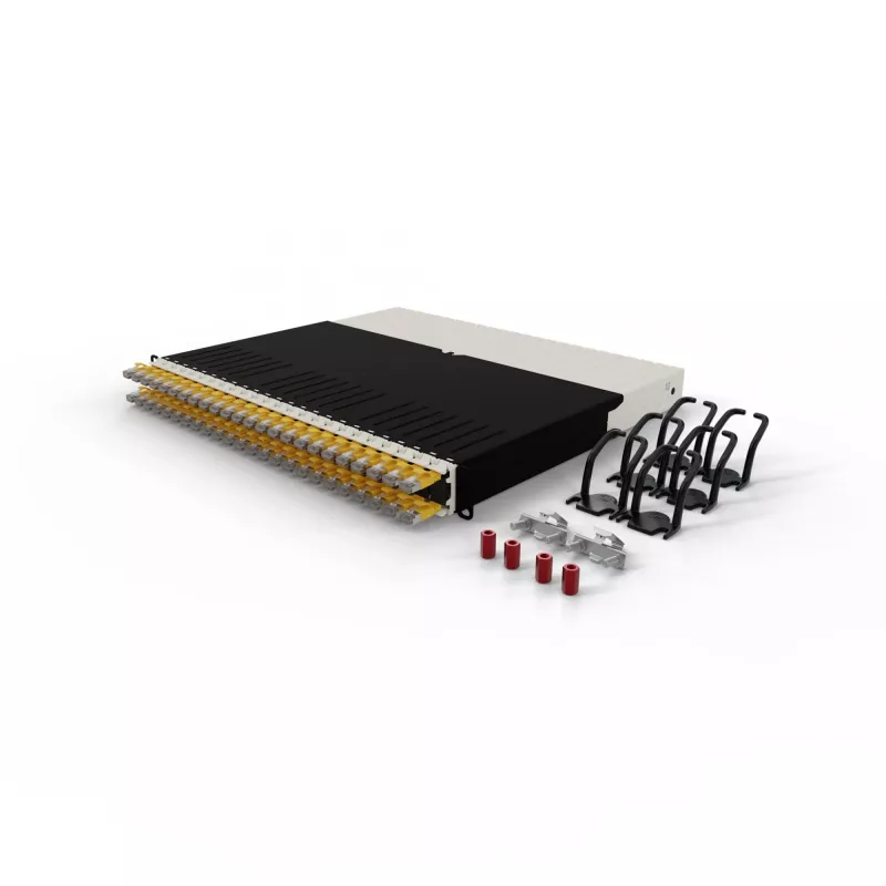 PATCHBOX .one PONEX8STPYL 8RU Cat6a U/FTP sisäänvedettävä kytkentäkaapelijärjestelmä, 0,8 m, RJ-45, 10 Gbit/s, PoE, 24 kasettia, keltainen