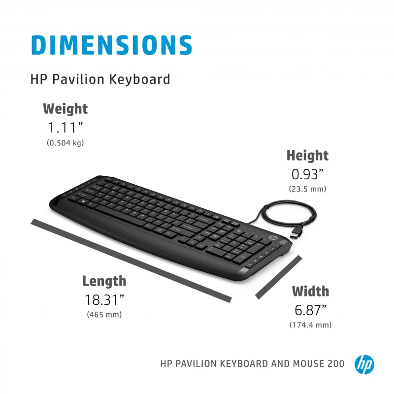 HP Pavilion näppäimistö ja hiiri 200