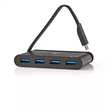 USB-keskitin Nedis TCARF200BK USB 3.2 Gen 1 Type-C musta