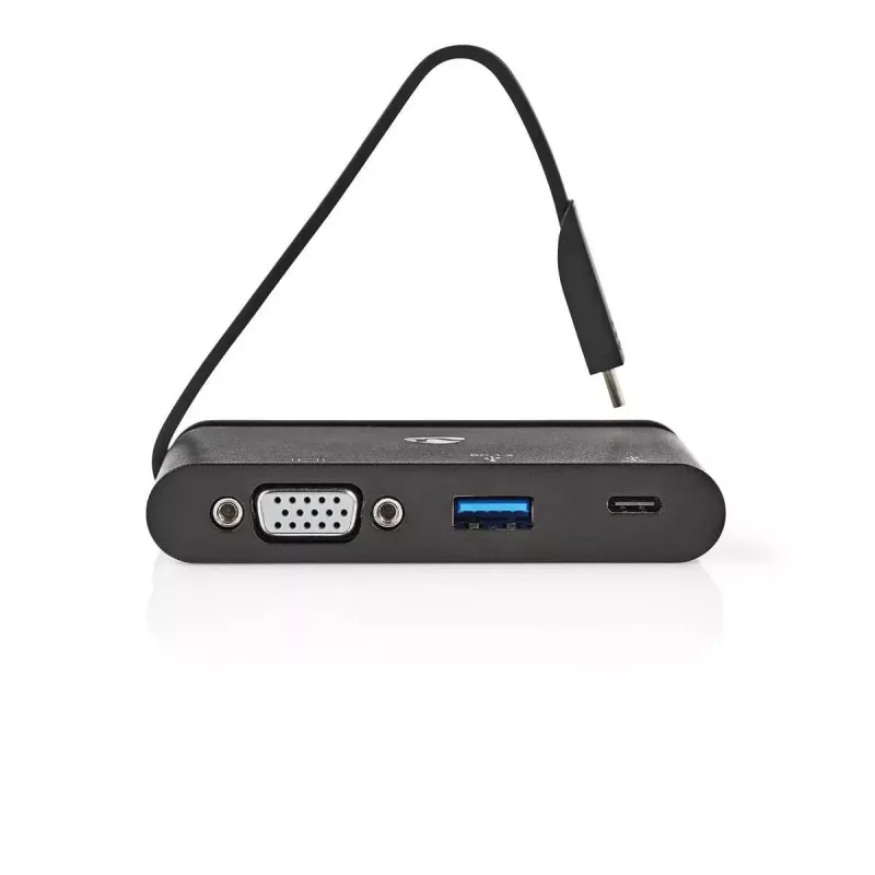 Nedis TCARF220BK USB-C-sovitin USB 3.1, USB Type-A / USB Type-C / 1x VGA, musta