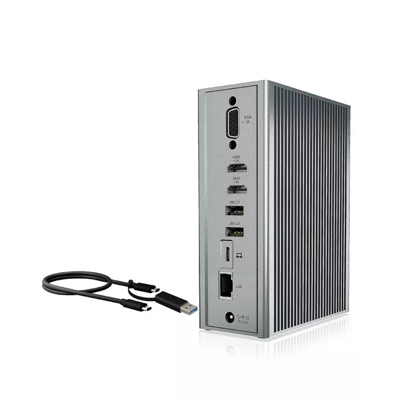 ICY BOX IB-DK2262AC johdollinen USB 3.2 Gen 1 (3.1 Gen 1) Type-C antrasiitti
