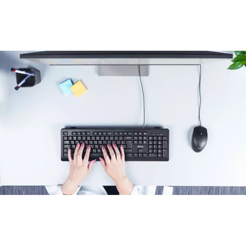 Trust TK-150 näppäimistö toimistoon USB QWERTZ saksa musta