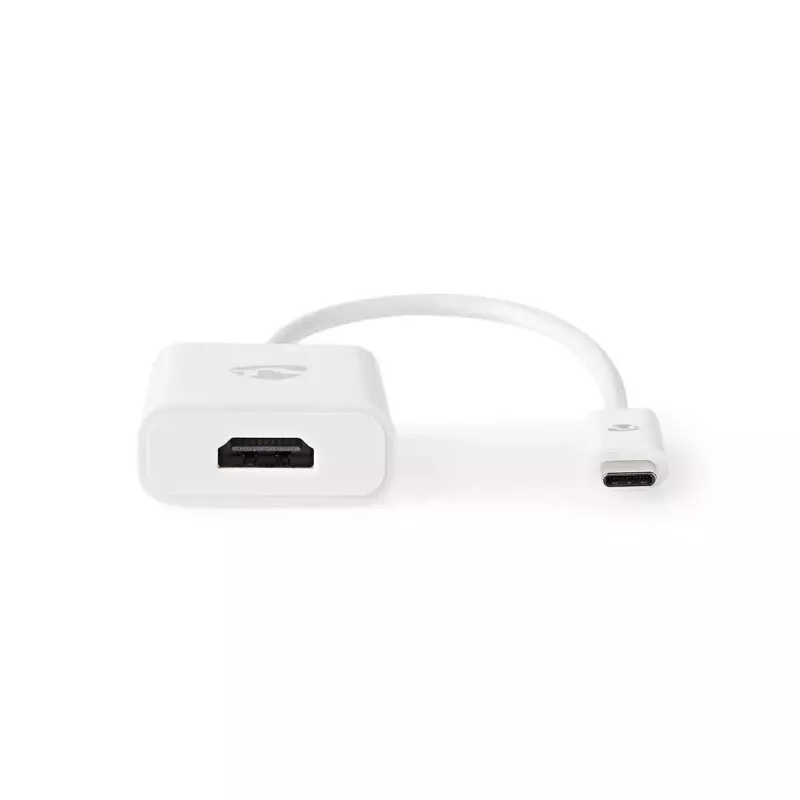 Nedis CCGB64651WT02 USB-C–HDMI-sovitin USB 3.2 Gen1, 0,20 m, nikkelöity, PVC, valkoinen