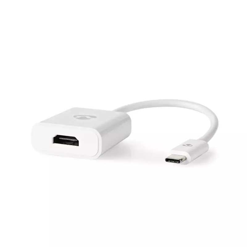 Nedis CCGB64651WT02 USB-C–HDMI-sovitin USB 3.2 Gen1, 0,20 m, nikkelöity, PVC, valkoinen