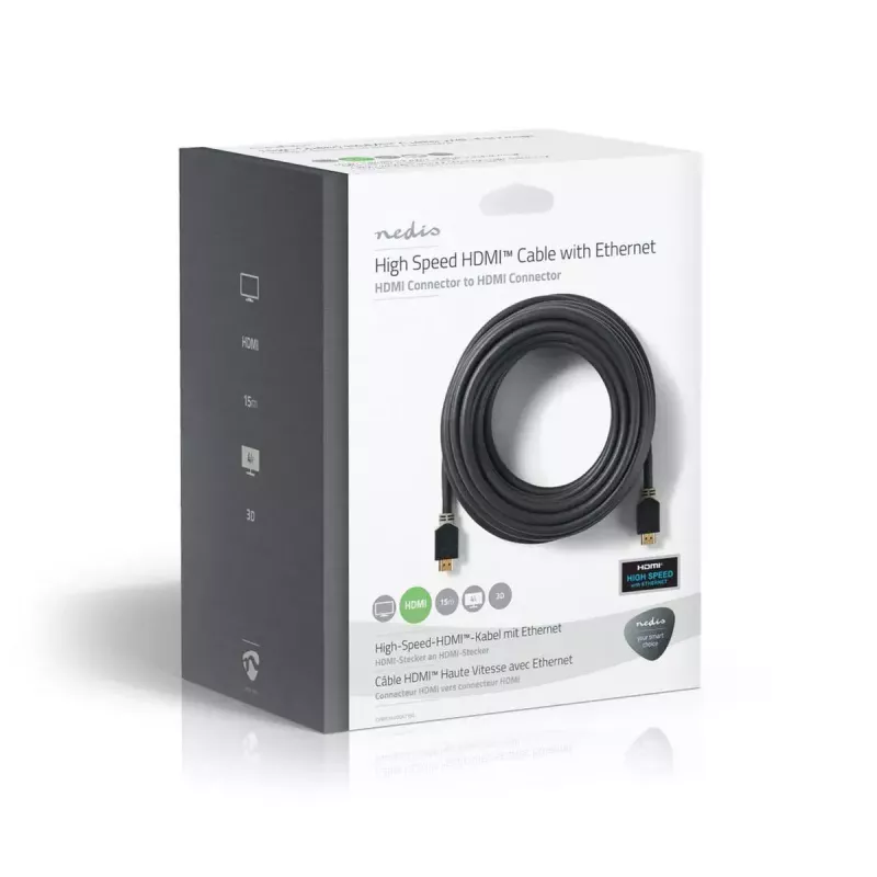HDMI-kaapeli Nedis CVBW34000AT150 15 m HDMI Type-A uros antrasiitti