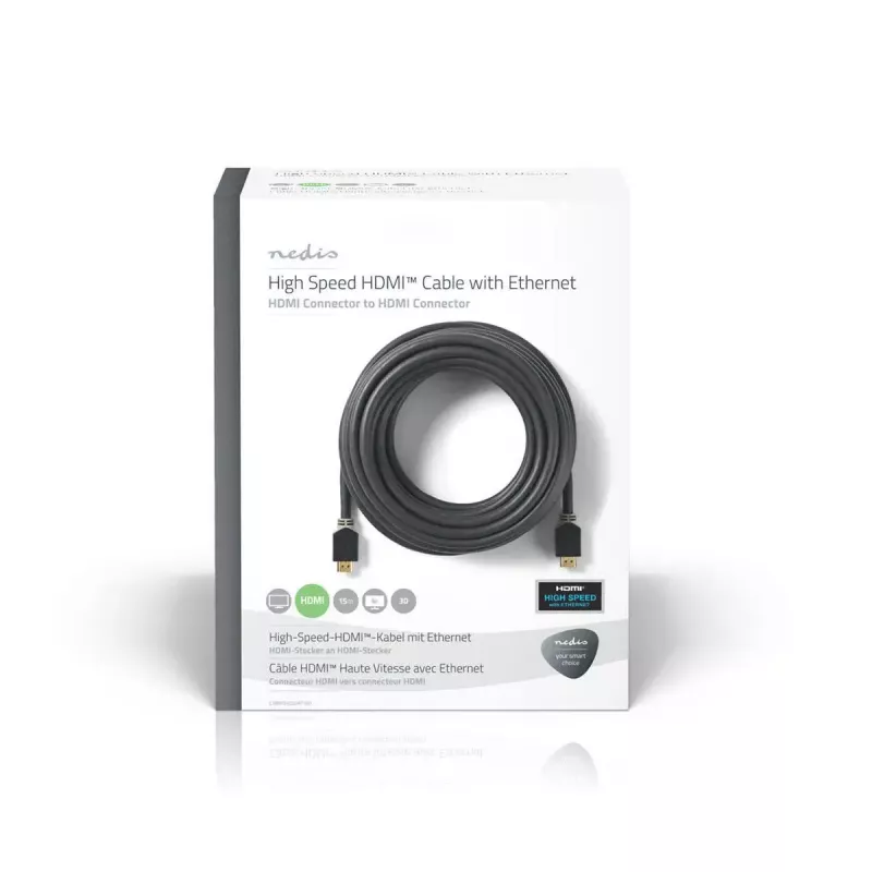 HDMI-kaapeli Nedis CVBW34000AT150 15 m HDMI Type-A uros antrasiitti