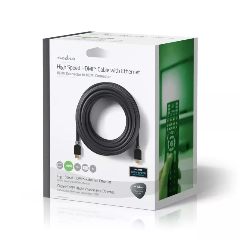 HDMI-kaapeli Nedis CVBW34000AT150 15 m HDMI Type-A uros antrasiitti
