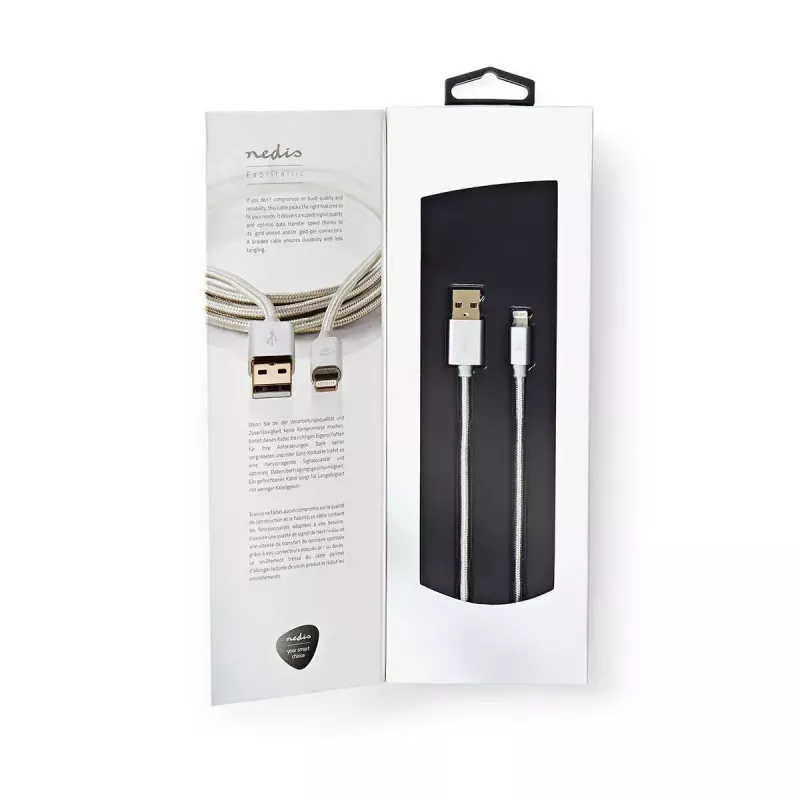 Matkapuhelinkaapeli Nedis CCTB39300AL30 alumiini 3 m USB A Lightning