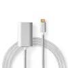 Nedis CCTB64680AL20 videokaapeli-adapteri 2 m HDMI Type-A USB Type-C hopea