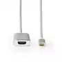 Nedis CCTB64680AL20 videokaapeli-adapteri 2 m HDMI Type-A USB Type-C hopea