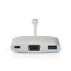 Kannettavan telakka Nedis CCTB64760AL02 alumiini 0,2 m kaapeli 5 Mbit/s