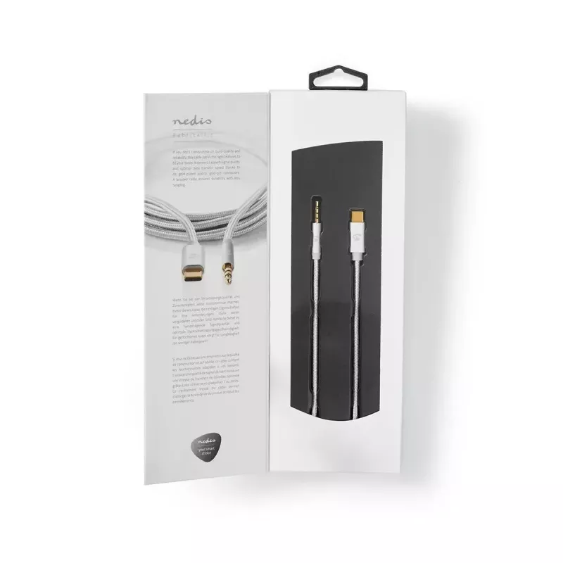 Audiokaapeli Nedis CCTB65940AL10 1 m USB-C - 3,5 mm alumiini