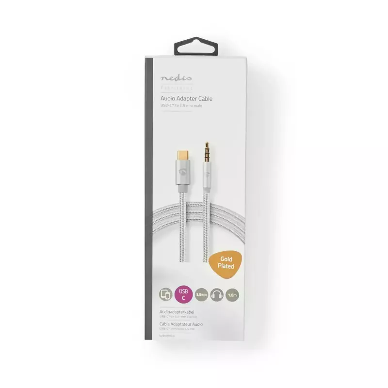 Audiokaapeli Nedis CCTB65940AL10 1 m USB-C - 3,5 mm alumiini