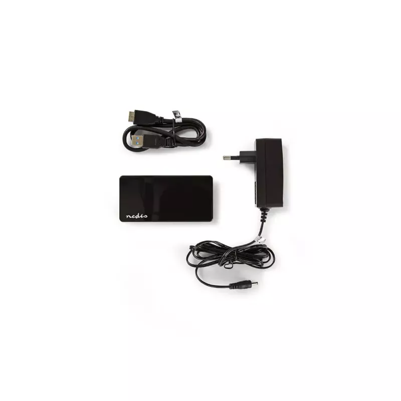 USB-keskitin Nedis UHUBU3420BK USB 3.2 Gen 1 Micro-B musta