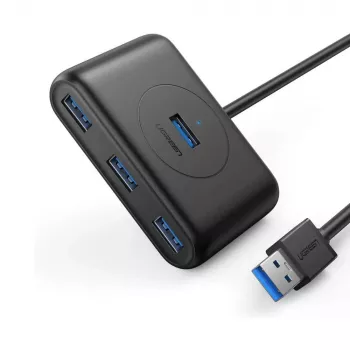 Ugreen 20290 USB-keskitin USB 3.2 Gen 1 (3.1 Gen 1) Type-A 5000 Mbit/s musta