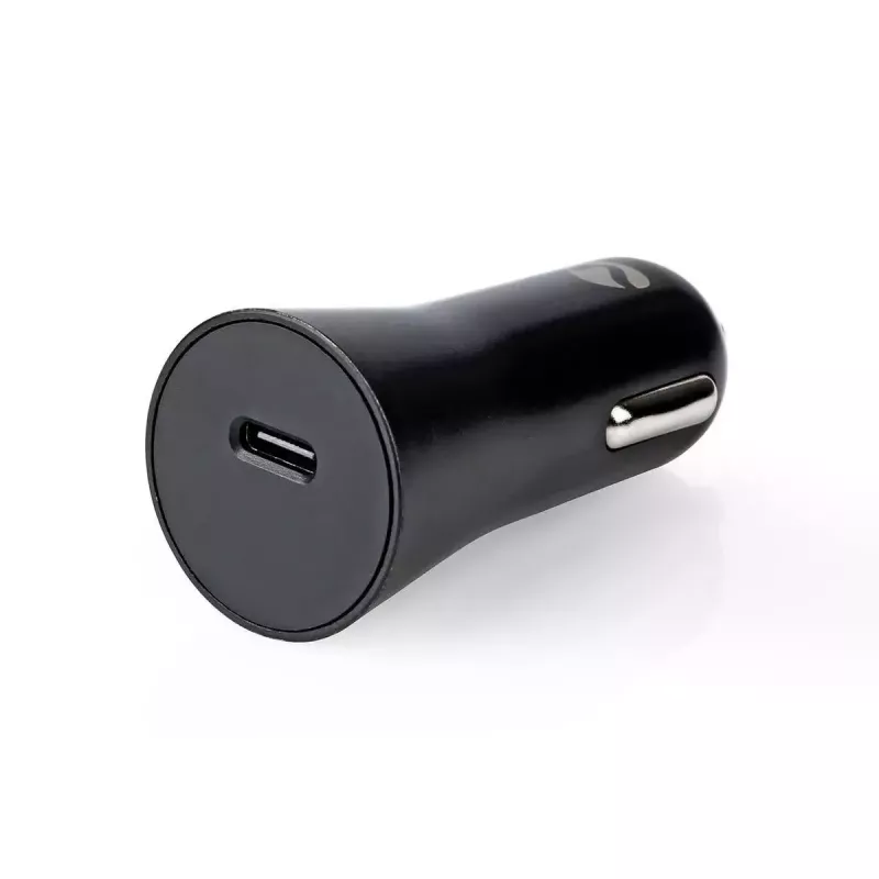 Nedis CCPDL20W111BK autolaturi 20W, 1x USB-C, Lightning 8-pin -kaapeli, musta