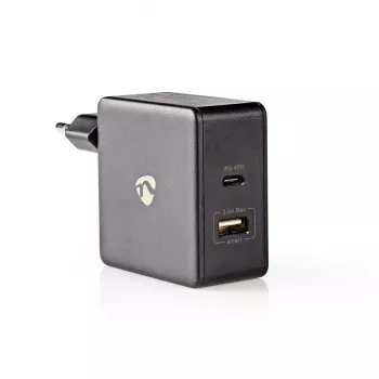 Mobiililaitteen laturi Nedis WCPD45W100BK universaali musta USB sisätila