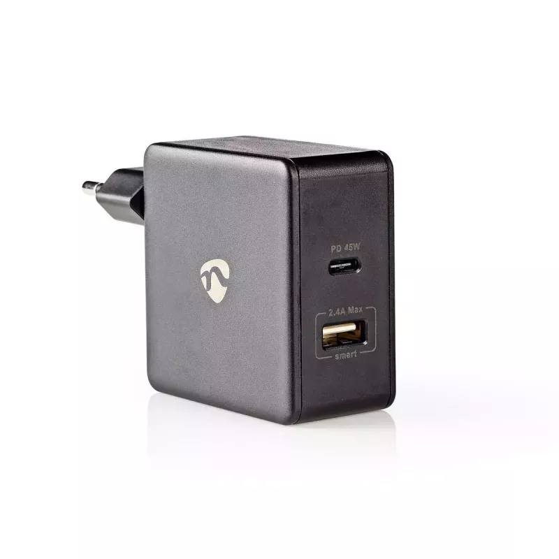 Mobiililaitteen laturi Nedis WCPD45W100BK universaali musta USB sisätila