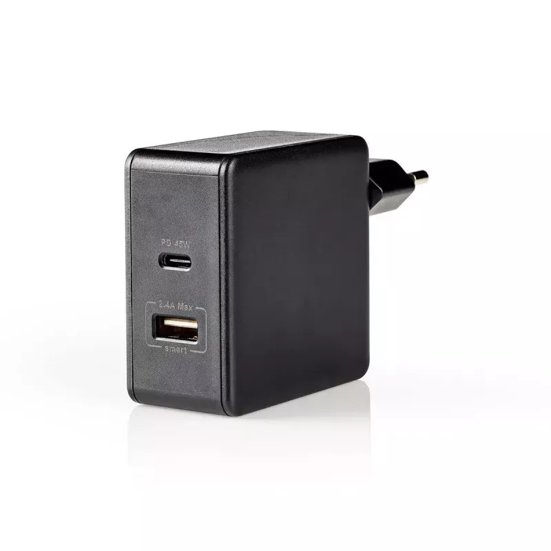 Mobiililaitteen laturi Nedis WCPD45W100BK universaali musta USB sisätila