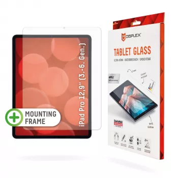 Displex Tablet Glass (9H) Apple iPad Pro 12,9'' (3./4./5./6. gen.), Eco-asennuskehys, särkymätön, ultrahohut, näkymätön