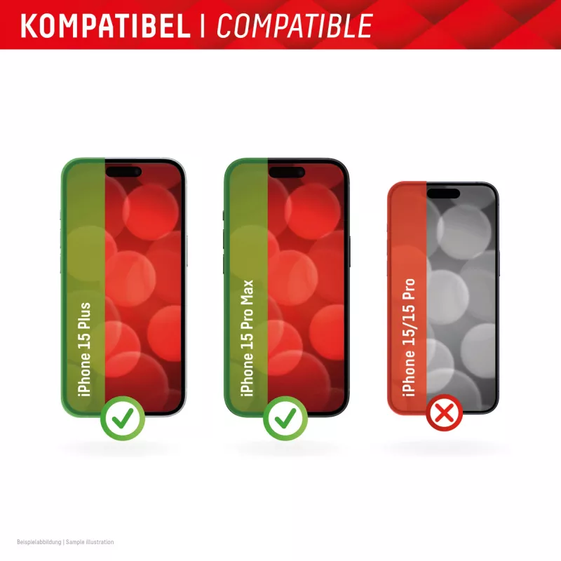 Displex Full Cover näytönsuoja (10H) Apple iPhone 15 Plus/15 Pro Max, Eco-asennuskehys, täysi peitto