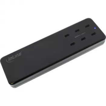 InLine moniporttivirtalähde, laturi, 6x USB-C, PD 3.0, GaN, musta