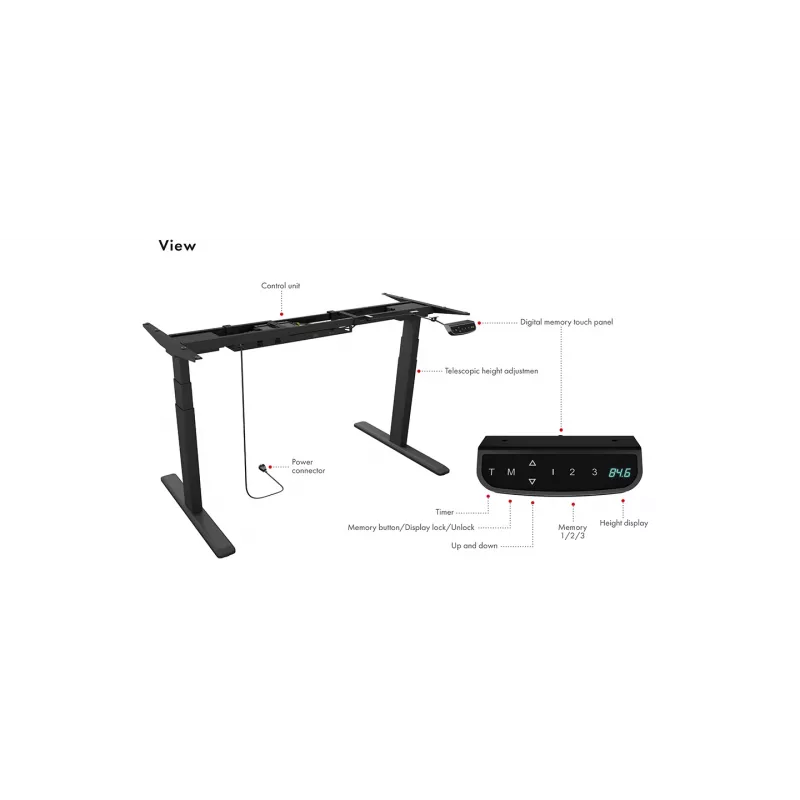 Sähköisesti korkeussäädettävä työpöytä ICY BOX IB-EW205B-T