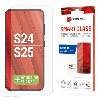 Displex Smart Glass (9H) Samsung Galaxy S24/S25, asennustarra, särkymätön